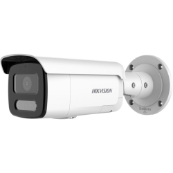 Hikvision AcuSense 2MP bullet  4mm lens  up to 60m IR  120dB WDR  microphone  1 audio/ 1 alarm I/O  built-in strobe-light & siren 12VDC/POE 