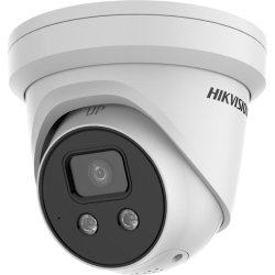 Hikvision AcuSense 4MP turret  2.8mm lens  up to 30m IR  120dB WDR  built-in strobe-light & siren 12VDC/POE 