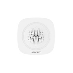 Hikvision Wireless indoor sounder  90-110dB output  Selectable tones for panic/intrusion/fire events  4 CR123A batteries included 