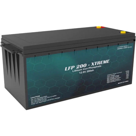 GSS Lithium Iron Phosphate(LiFePO4) Battery, 12.8V, 200ah,2560Wh - 6000 Cycles @ 80% DOD - Grade A1  FIRST LIFE Lithium Cells - 3 Year Warranty